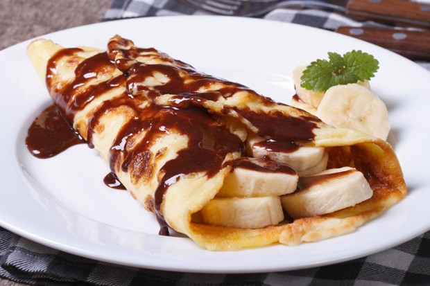 Bananenpalatschinken mit Schokosauce