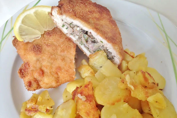 Schnitzel mit Champignonfüllung