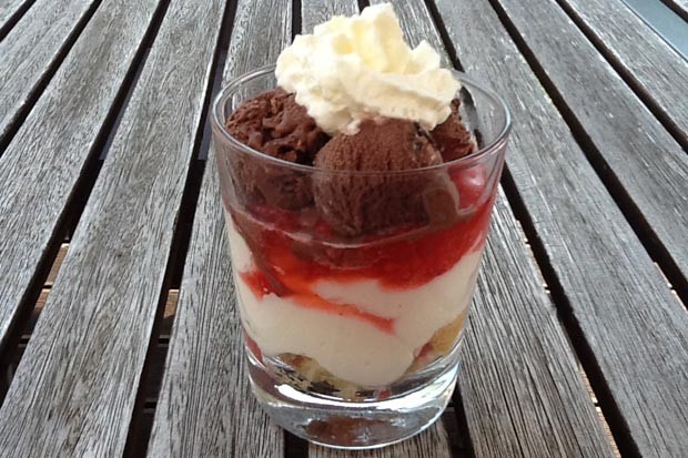 Erdbeermascarponecreme mit Schokoeis