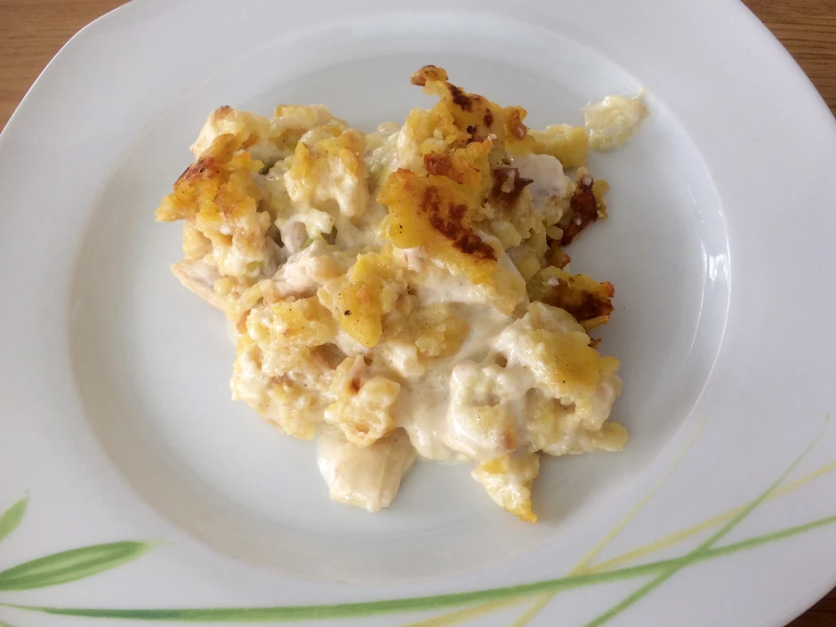 Putenschnitzel in Käse-Lauch-Sauce
