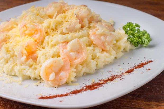 Risotto de camarones