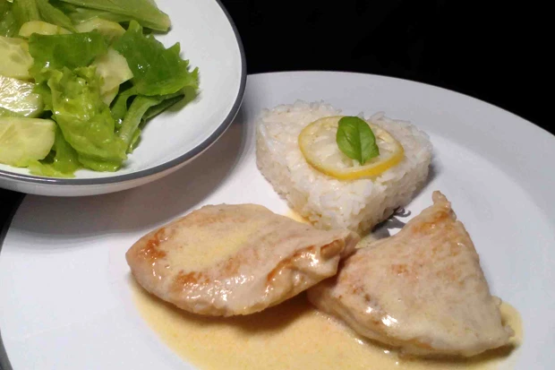 Zitronenschnitzerl mit Rosmarinreis
