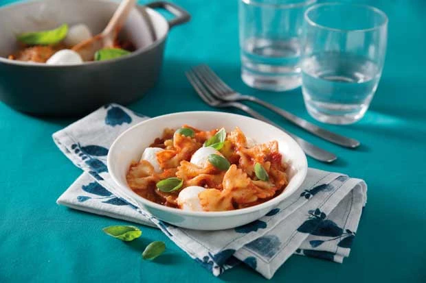 Farfalle mit Pesto Rosso und Mozzarella