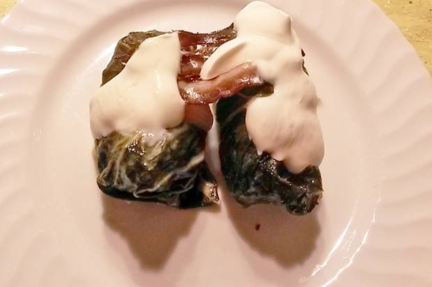 Mangoldröllchen mit Speck