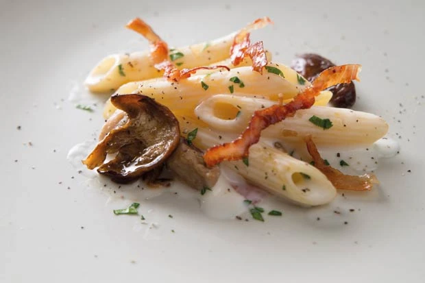 Penne allo Speck, Porcini e Tartufo nero