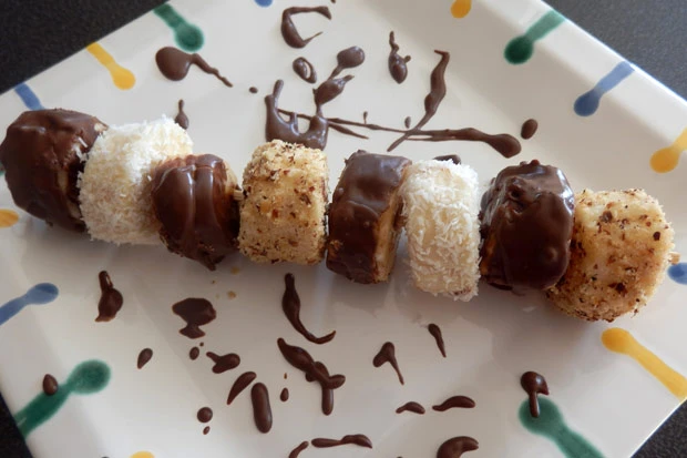 Dreierlei Bananenspieß