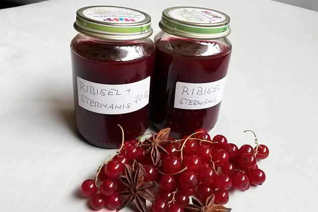Ribiselmarmelade mit Sternanis