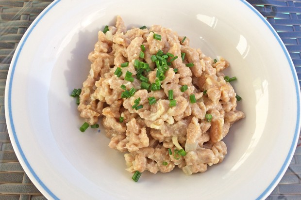 Käsespätzle mit Dinkelmehl