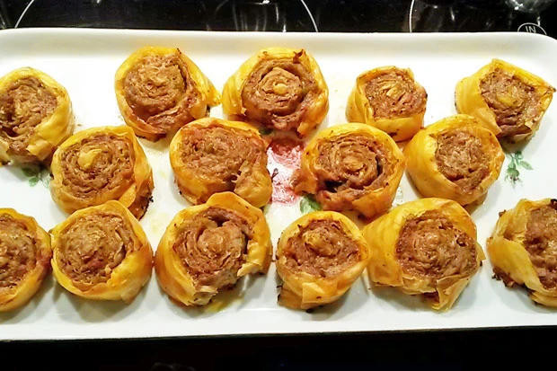 Scharfe Strudelteigschnecken