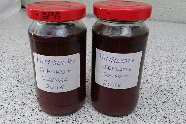 Himbeer-Schoko-Cognac-Marmelade