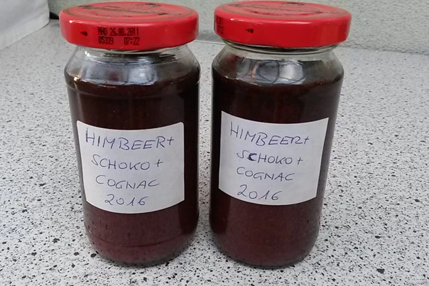 Himbeer-Schoko-Cognac-Marmelade