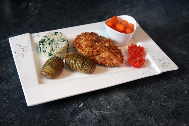 H&uuml;hnerbrustfilet in Mandelpanier