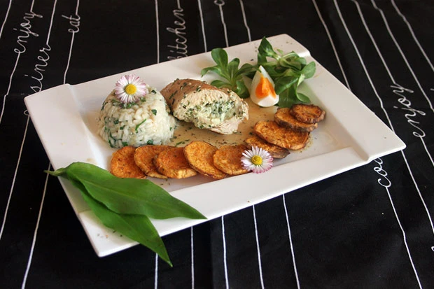 Hühnerfilet mit Frischkäse-Bärlauchfülle