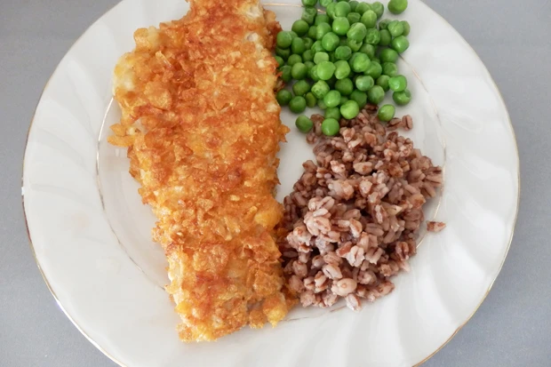 Seelachsfilets mit Cornflakespanier