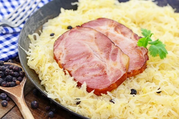 Selchkarree mit Sauerkraut Sous Vide