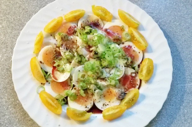 Eier in Essig und Kernöl