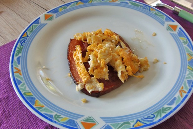 Gebratener Leberkäse mit Eierspeis