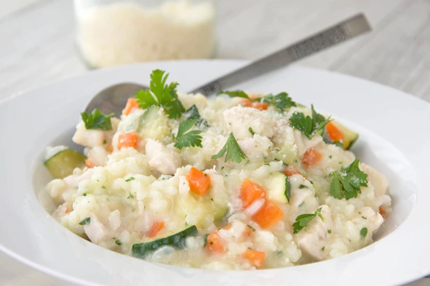 Gemüserisotto mit Fleisch