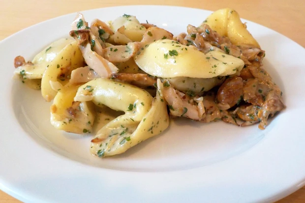 Tortellini mit Eierschwammerlsauce