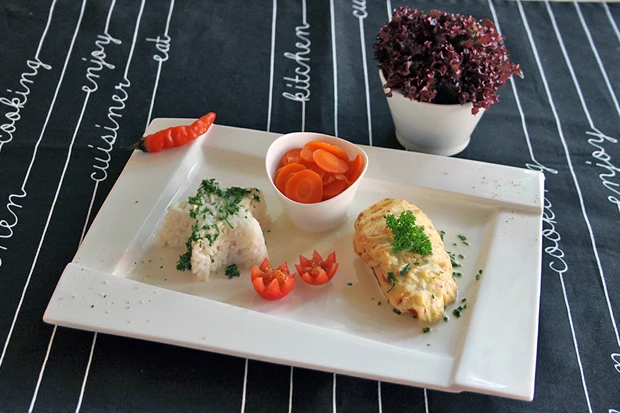 Hühnerfilet mit Erdäpfelhaube
