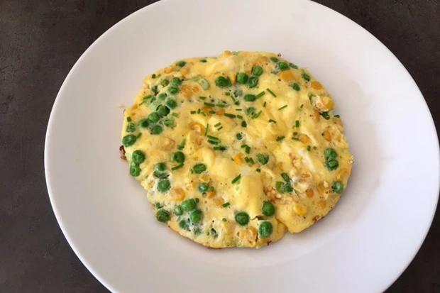 Frittata mit Erbsen und Mais