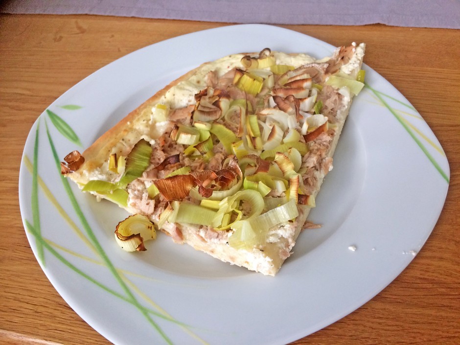 Lauch-Thunfisch-Flammkuchen