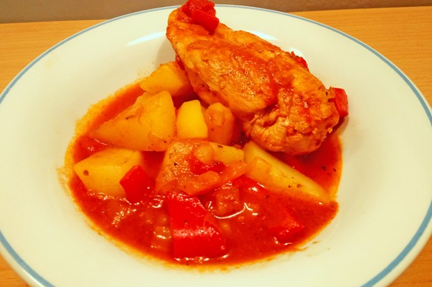 Hühnerbrüste mit Kürbis-Paprika-Gemüse
