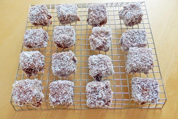 Biskuitw&uuml;rfel mit Kokosette