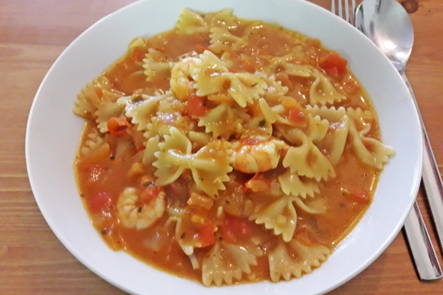 One-Pot-Pasta mit Shrimps