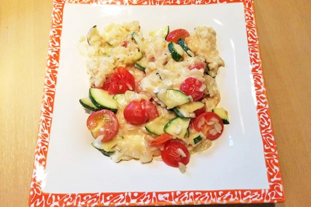 Zucchini-Tomaten-Reis Pfanne