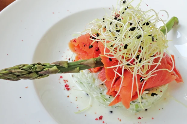 Lachs mit Gurkengemüse