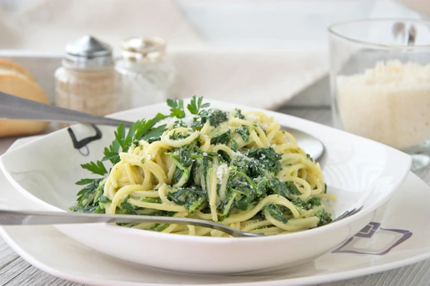 Schnelle Spinatpasta