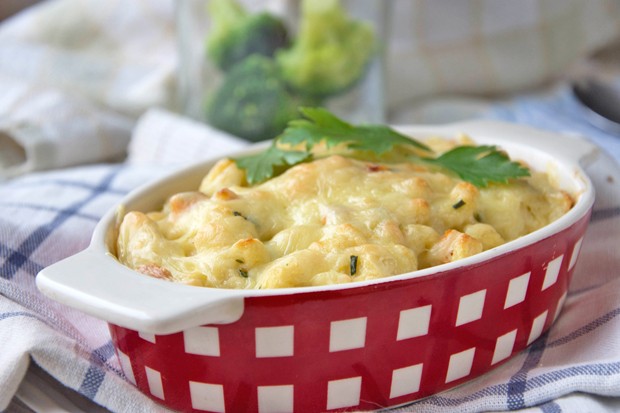 Käsespätzle mit Speck