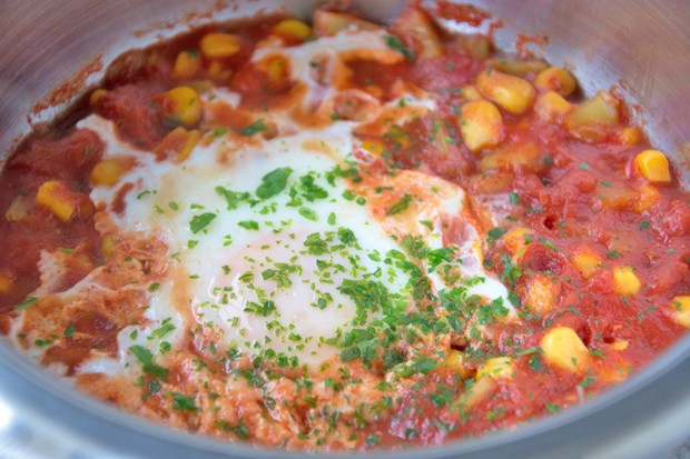 Shakshuka mit Mais