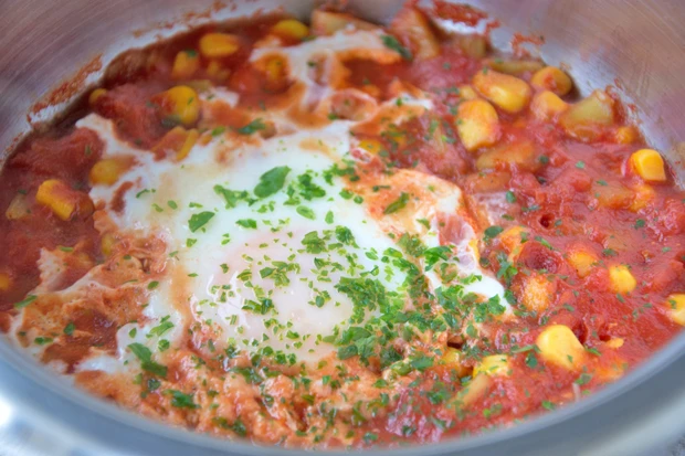 Shakshuka mit Mais