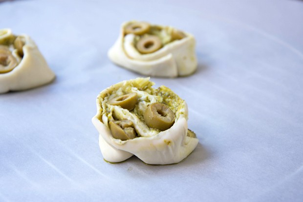 Pestoschnecken mit Oliven