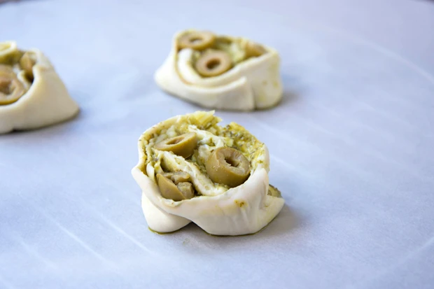 Pestoschnecken mit Oliven