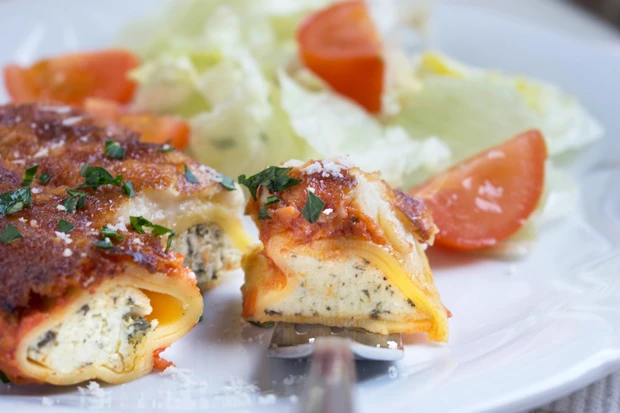Cannelloni mit Spinat und Frischk&auml;se