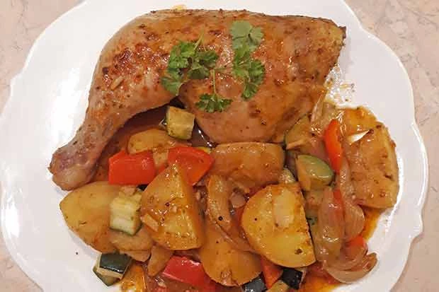 H&auml;hnchenschenkel aus dem Ofen