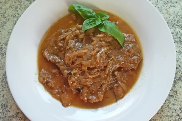 Zwiebelrindsschnitzel