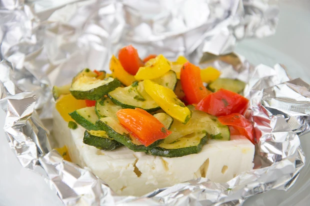 Gegrillter Gem&uuml;se Feta