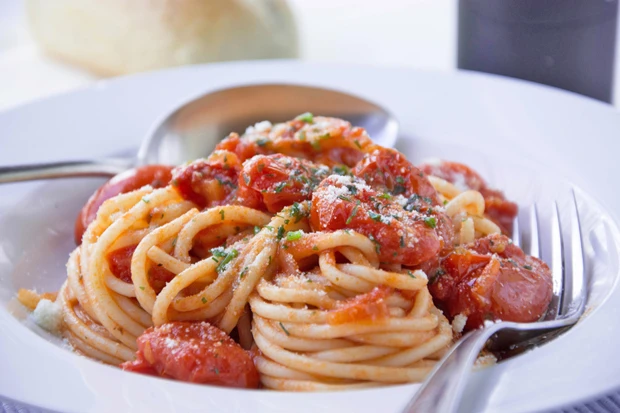 Speck Pasta mit Tomaten