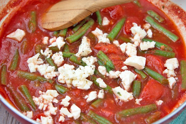 Fisolen-Feta-Eintopf