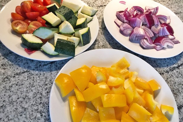 Gemüse Polenta Spiesse