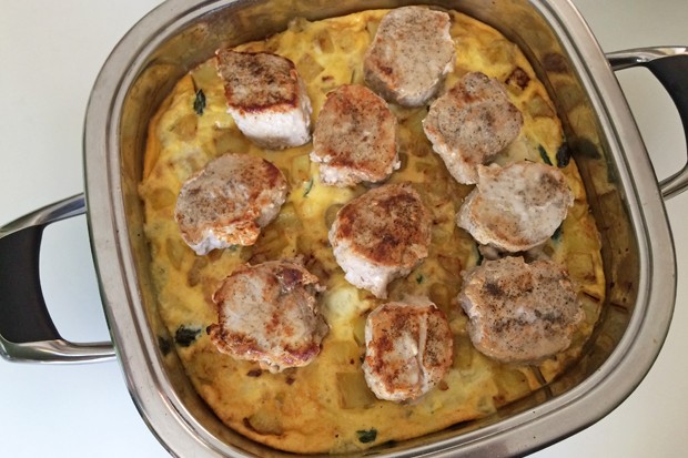 Eierspeise mit Schweinemedaillons
