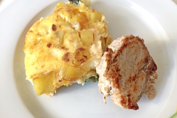 Eierspeise mit Schweinemedaillons