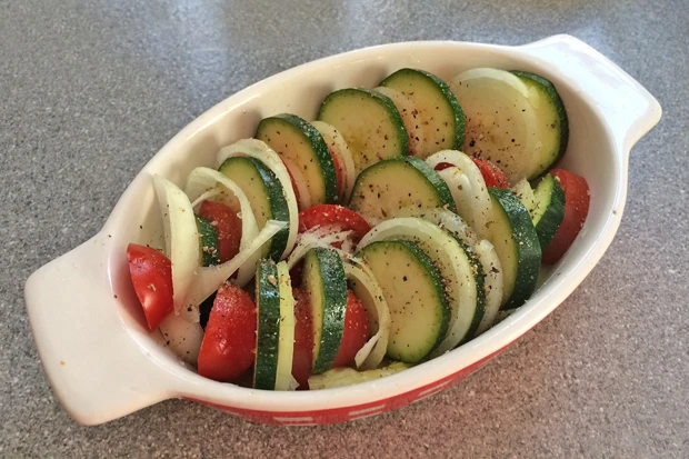 Gebratene Zucchini-Tomaten