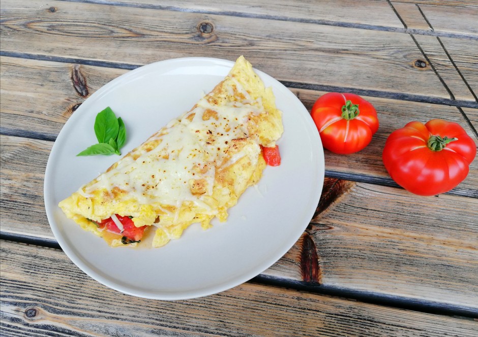 Omelette mit Basilikum