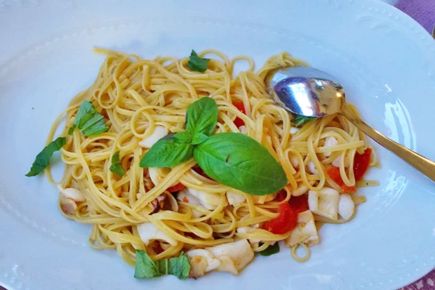 Spaghetti mit Calamari