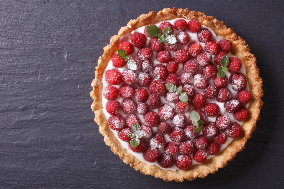Ricotta-Tarte mit Himbeeren